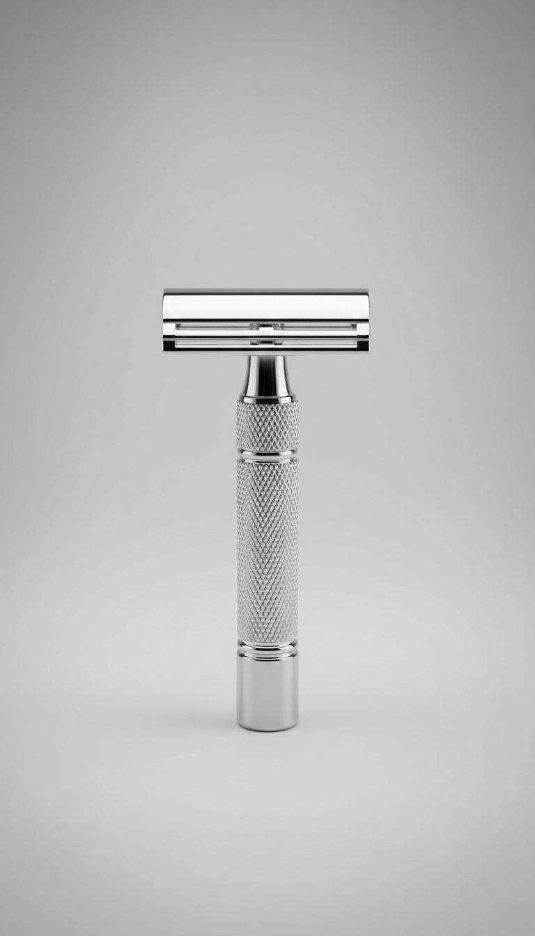 Chrome Safety Razor with Weighted Handle